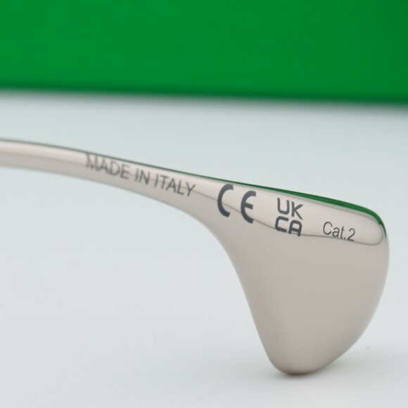Bottega Veneta BV1396S 001 Round Sunglasses - Silver/Brown main image 5